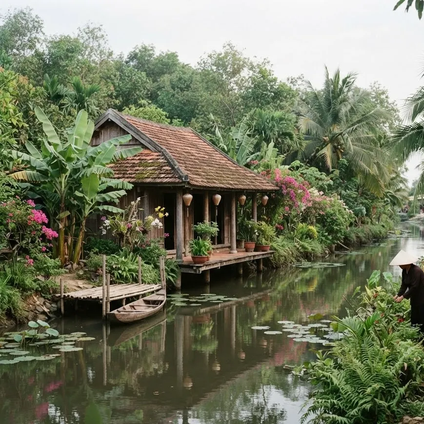 Nhà vườn ven sông Cổ Cò